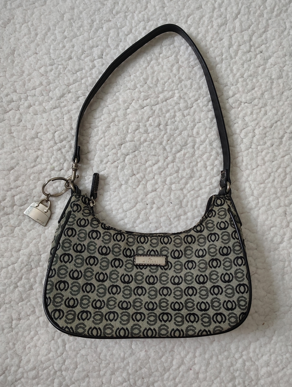 Minicci Hobo-style Patterned Canvas Logo Print Shoulder Bag - Picture 1 of 16